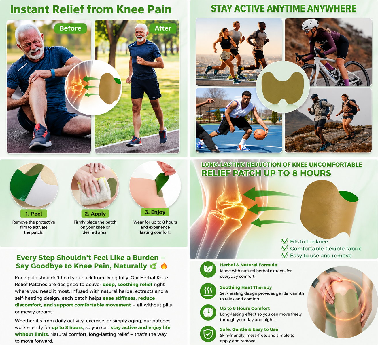 ActiveKnee™ Herbal Patch | Long-Lasting Comfort & Support